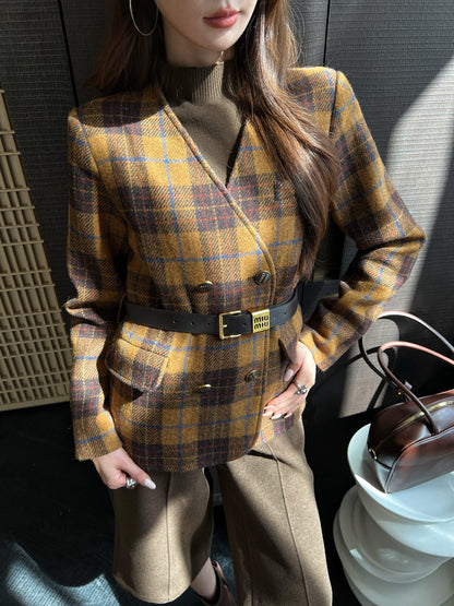 Mi 25 New wool retro plaid jacket