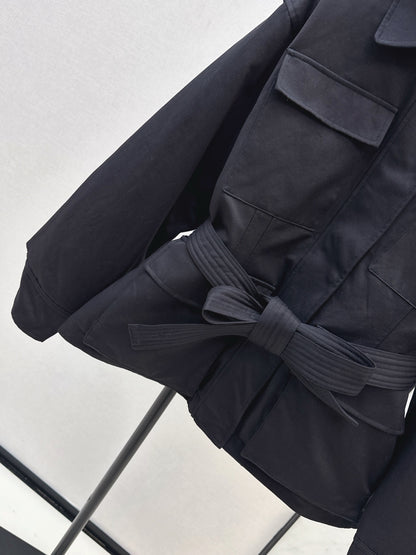 Mon 25 New style fake two-piece hooded waist down jacket