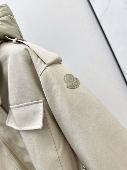 Mon 25 New style fake two-piece hooded waist down jacket