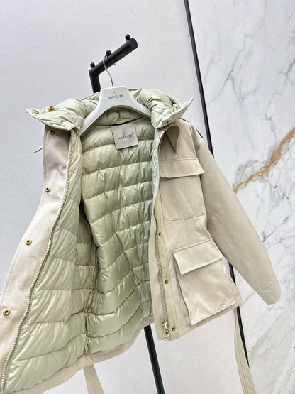 Mon 25 New style fake two-piece hooded waist down jacket