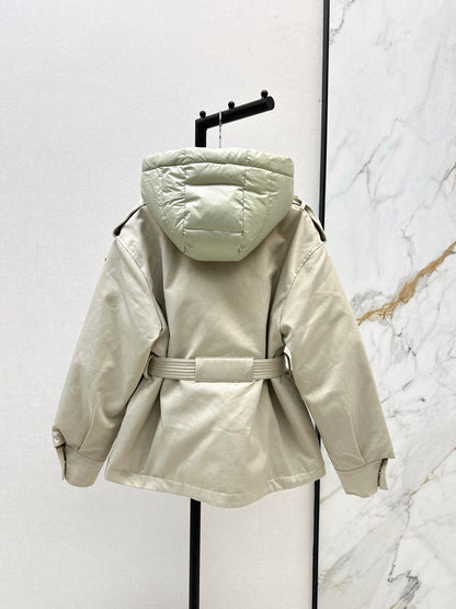 Mon 25 New style fake two-piece hooded waist down jacket