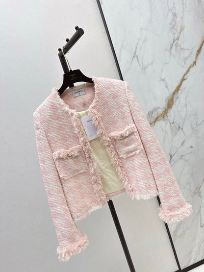C 25 New Woven Tweed Fringe Jacket