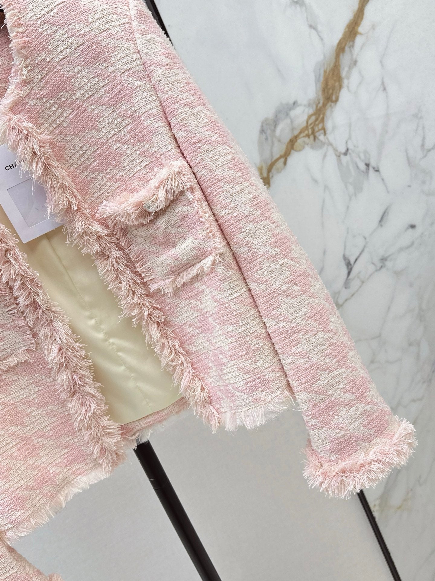 C 25 New Woven Tweed Fringe Jacket