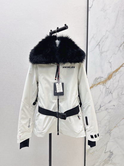 Mon 25 Short waist down ski jacket(WHITE/BLACK/PINK)