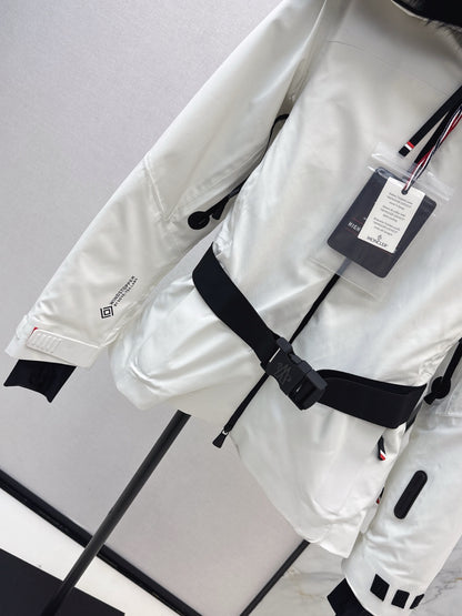 Mon 25 Short waist down ski jacket(WHITE/BLACK/PINK)