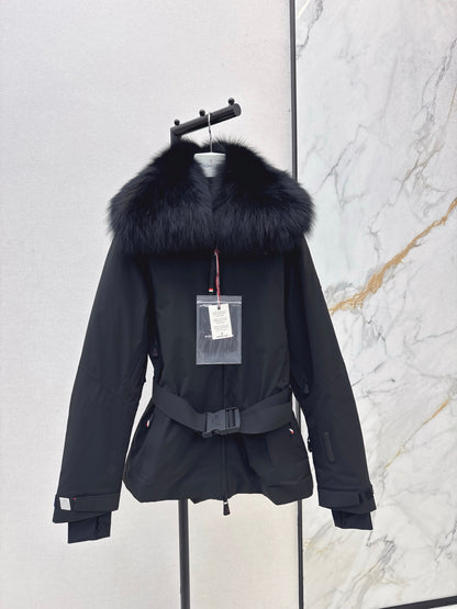 Mon 25 Short waist down ski jacket(WHITE/BLACK/PINK)