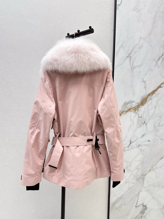 Mon 25 Short waist down ski jacket(WHITE/BLACK/PINK)