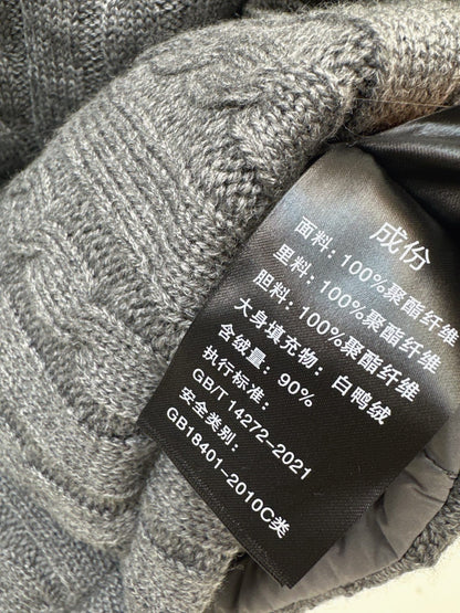 Lor 25 New Cable Knit Shell Down Vest Jacket(GRYA/BEIGI)