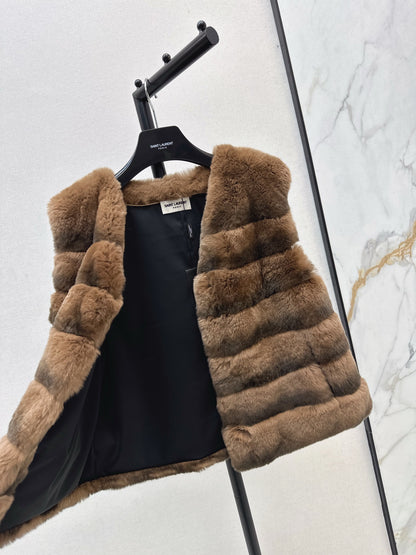 Y 25 My Neighbor Totoro Rabbit Fur Series Scarf + Vest(GRAY/BROWN/WHITE)