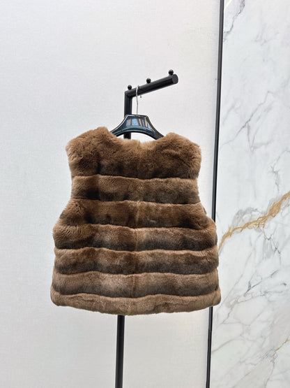 Y 25 My Neighbor Totoro Rabbit Fur Series Scarf + Vest(GRAY/BROWN/WHITE)