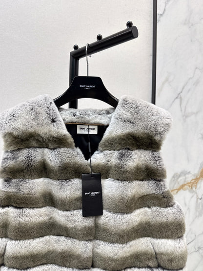 Y 25 My Neighbor Totoro Rabbit Fur Series Scarf + Vest(GRAY/BROWN/WHITE)