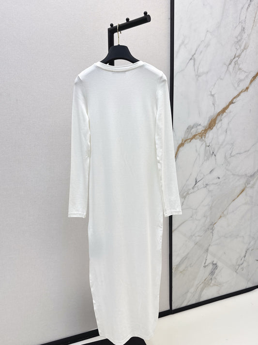 L 25 New Slim Logo Bottoming Dress(WHITE/BLACK/BROWN)