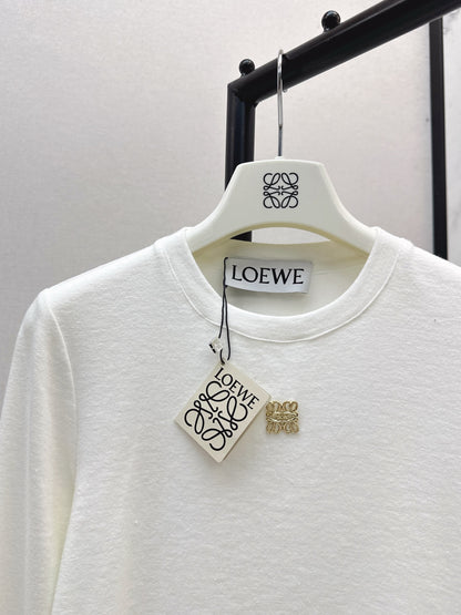Lo 25 New hardware decoration pure cotton long sleeve bottoming shirt(WHITE/BLACK)