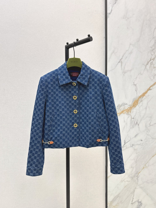Gu 25 New classic logo jacquard denim jacket