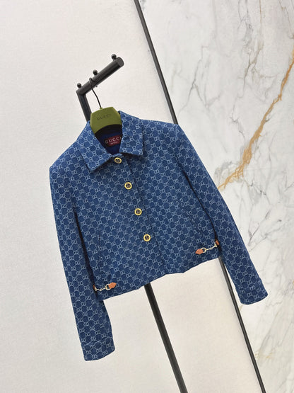 Gu 25 New classic logo jacquard denim jacket