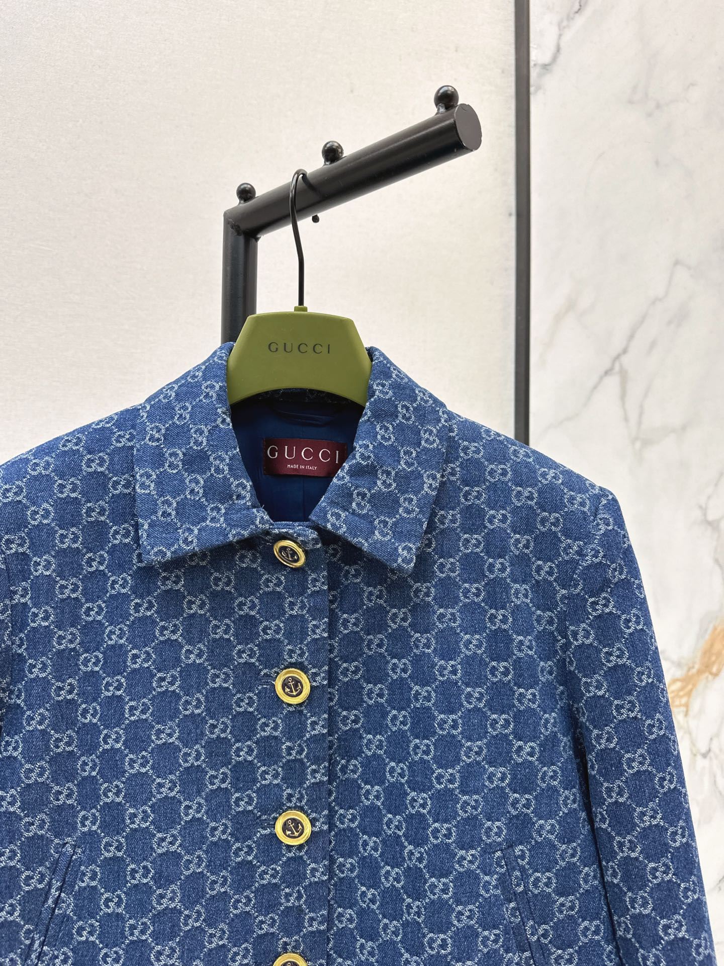 Gu 25 New classic logo jacquard denim jacket