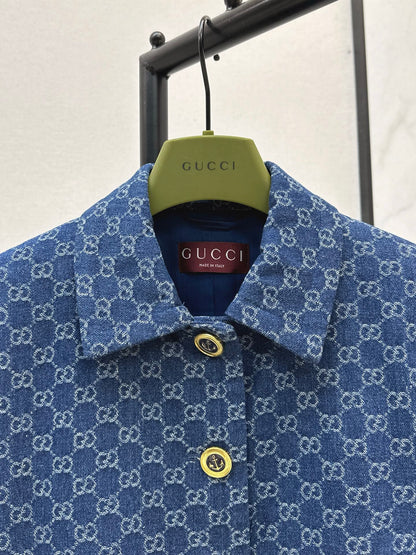 Gu 25 New classic logo jacquard denim jacket