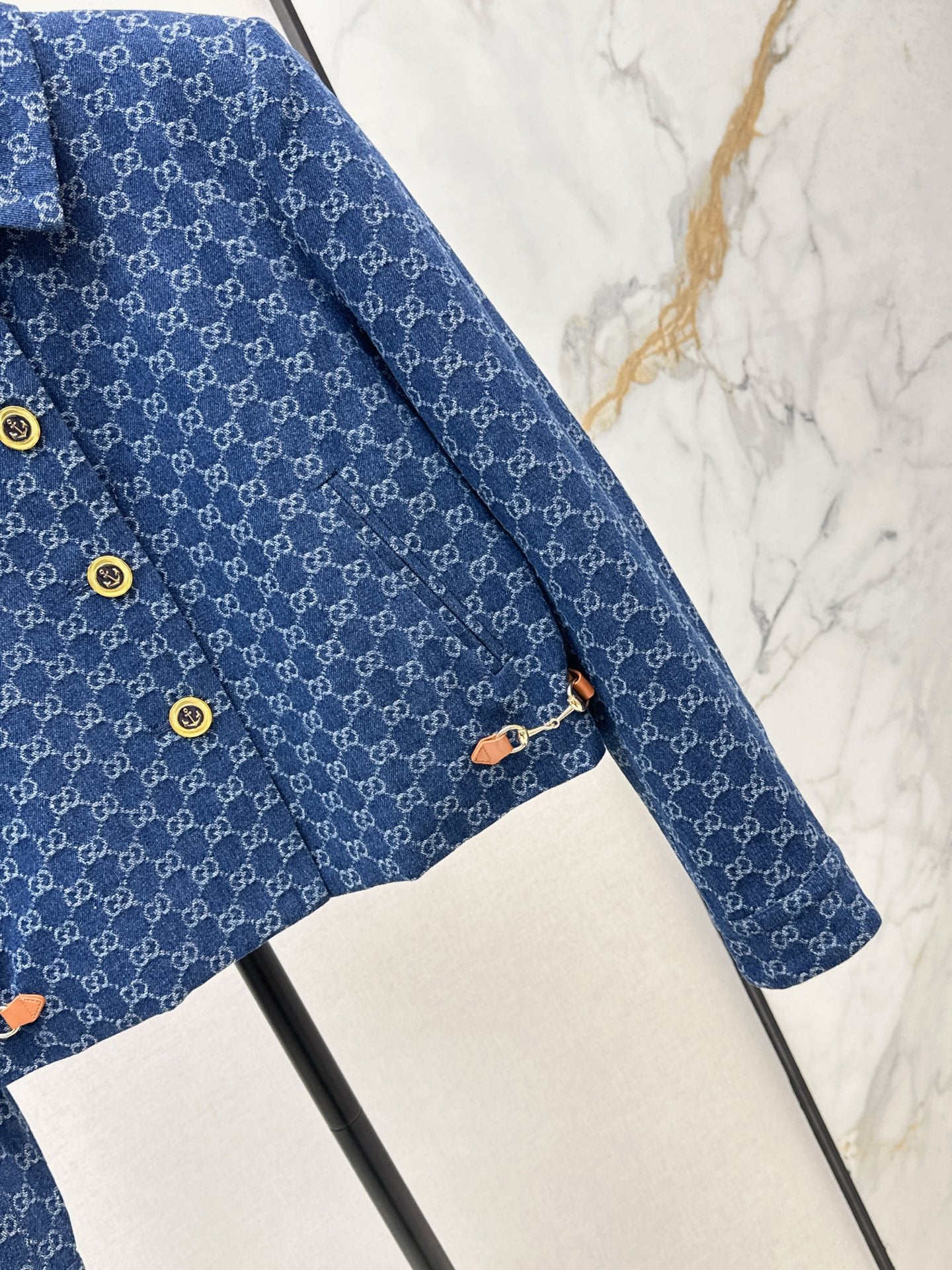 Gu 25 New classic logo jacquard denim jacket