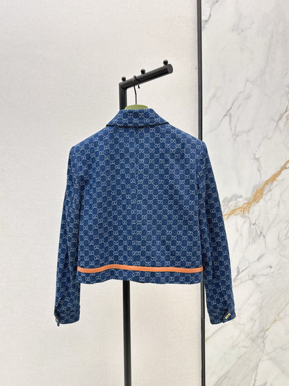 Gu 25 New classic logo jacquard denim jacket