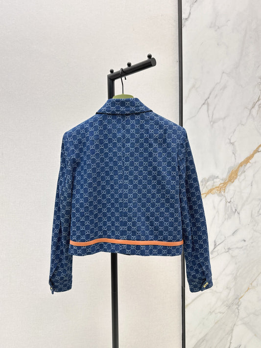 Gu 25 New classic logo jacquard denim jacket