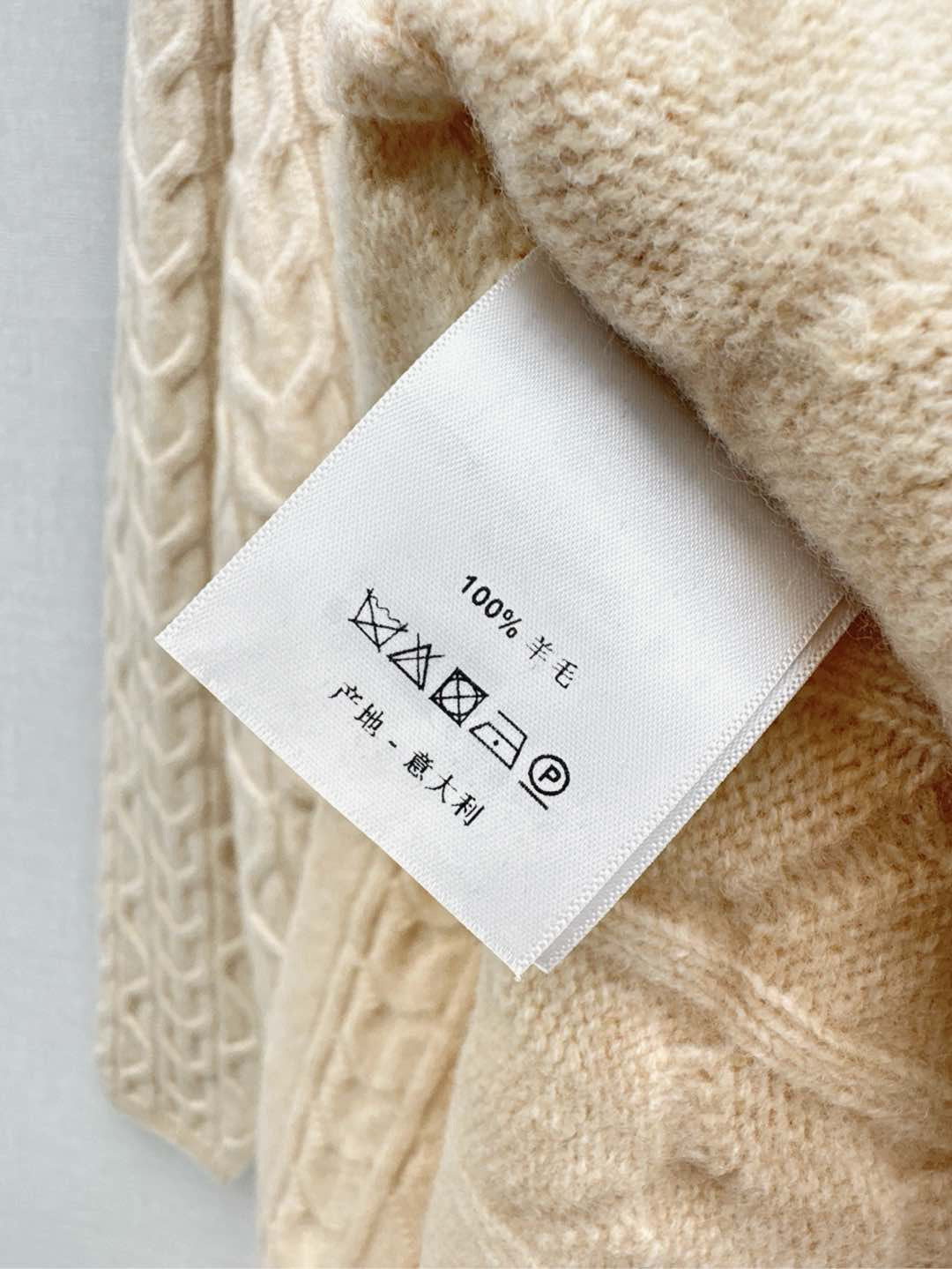 He 25 New hardware belt decoration mid-length wool cardigan(GRAY/BEIGI)