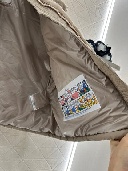 Mon 25 Stand-up collar down vest(WHITE/BROWN)