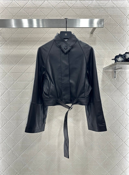 Lo 25 Belt, lambskin, long sleeved jacket