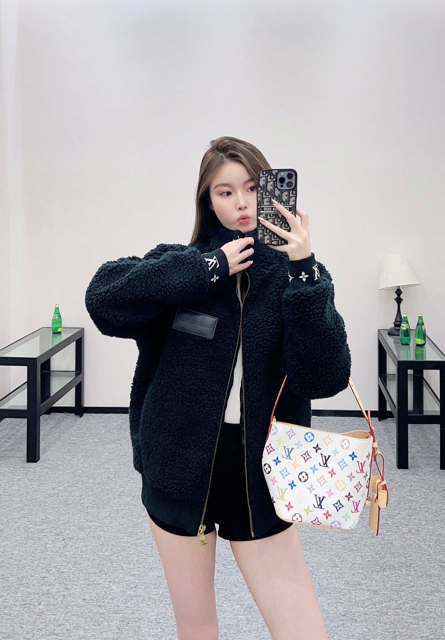 L 25 Teddy plush zipper jacket