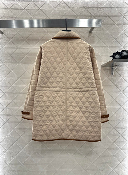 Lor 25 Lingge drawstring waist cinching mid length cotton jacket