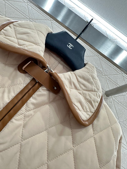 Lor 25 Lingge drawstring waist cinching mid length cotton jacket