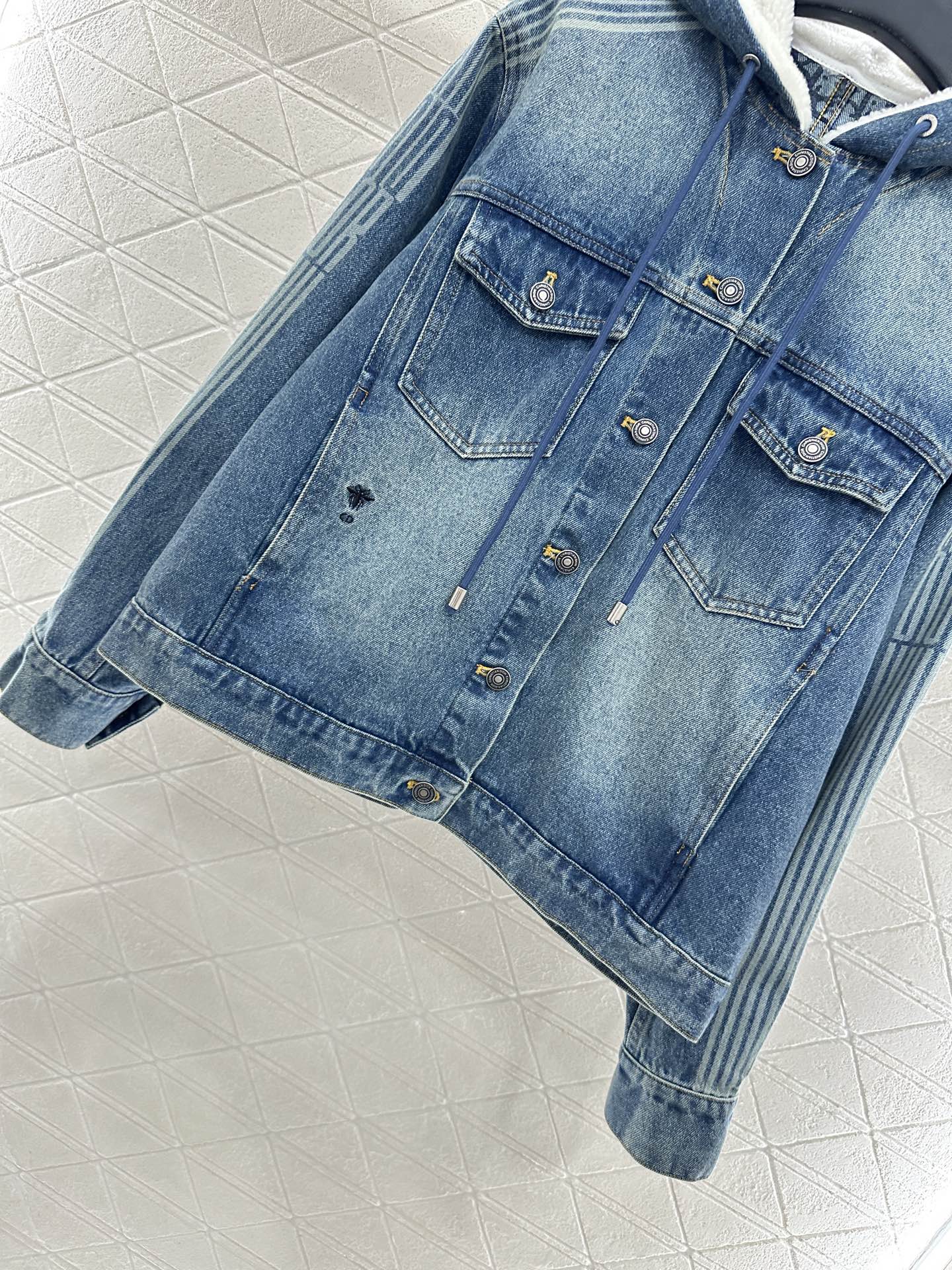 Di 25 Hooded plush denim jacket+pants set