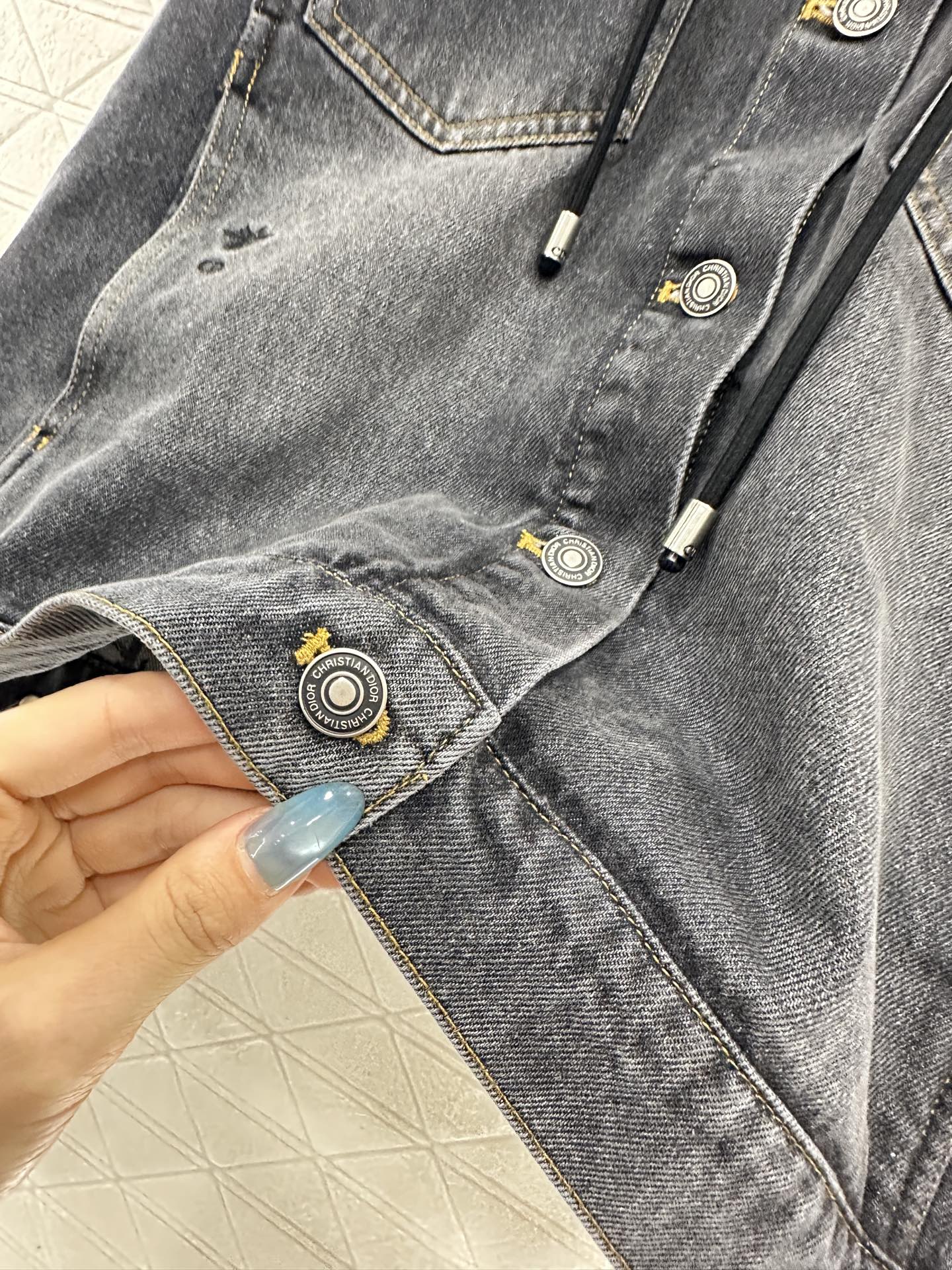 Di 25 Hooded plush denim jacket+pants set