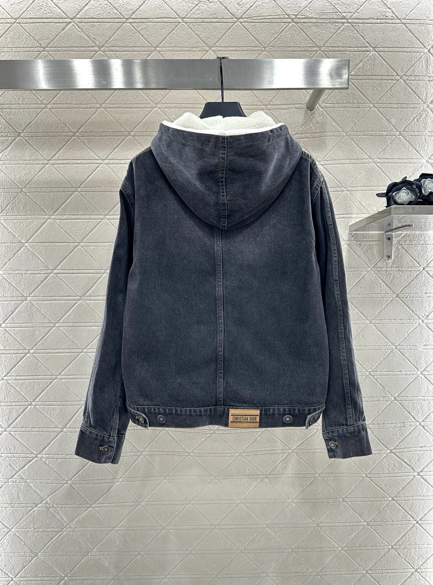 Di 25 Hooded plush denim jacket+pants set