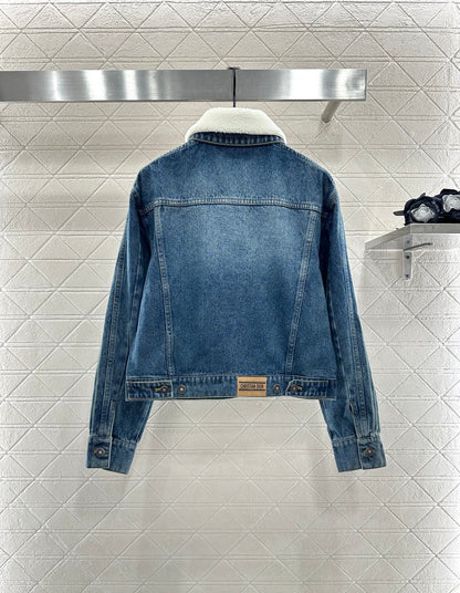Di 25 Velvet collar denim jacket half skirt set
