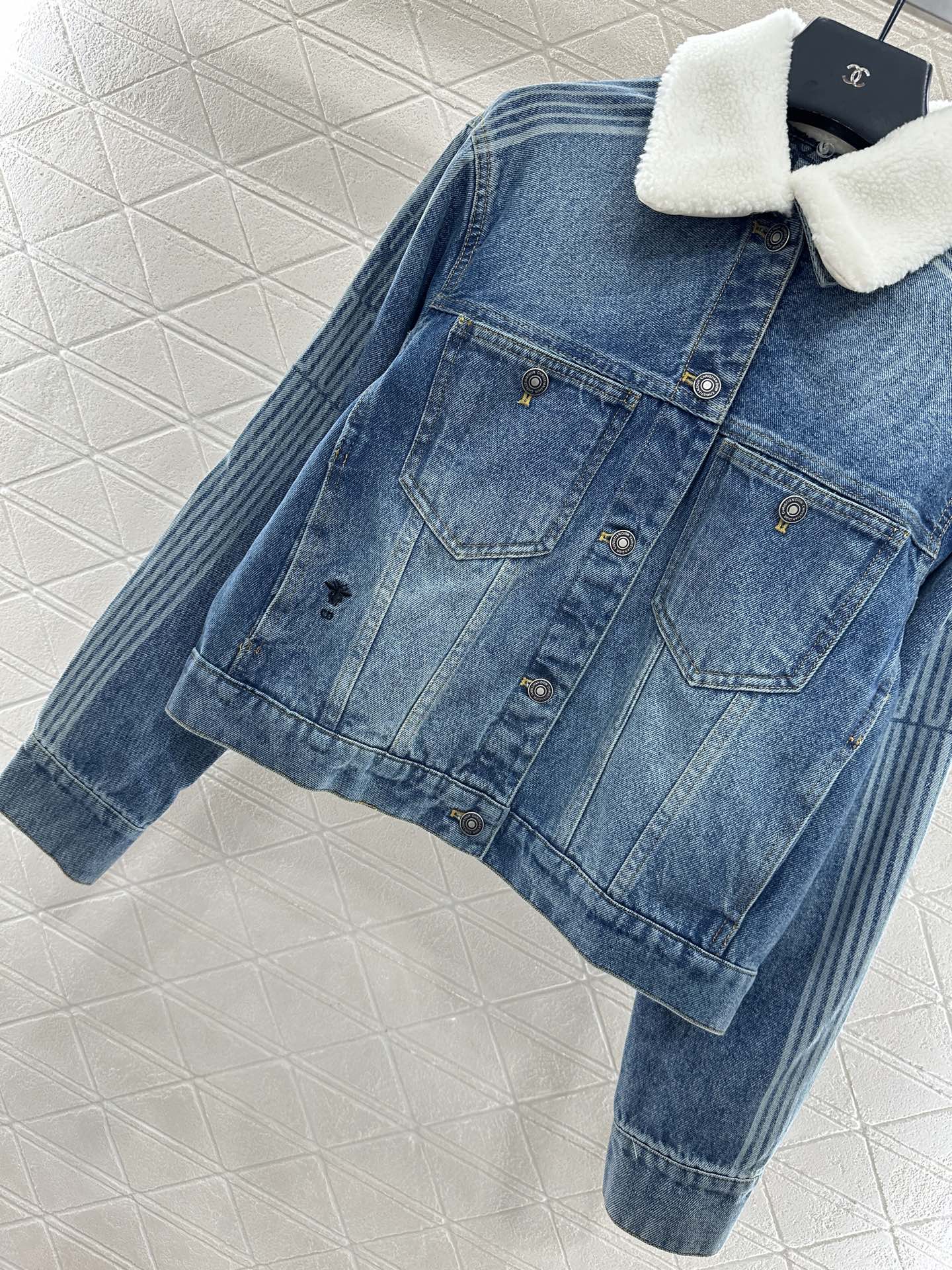 Di 25 Velvet collar denim jacket half skirt set