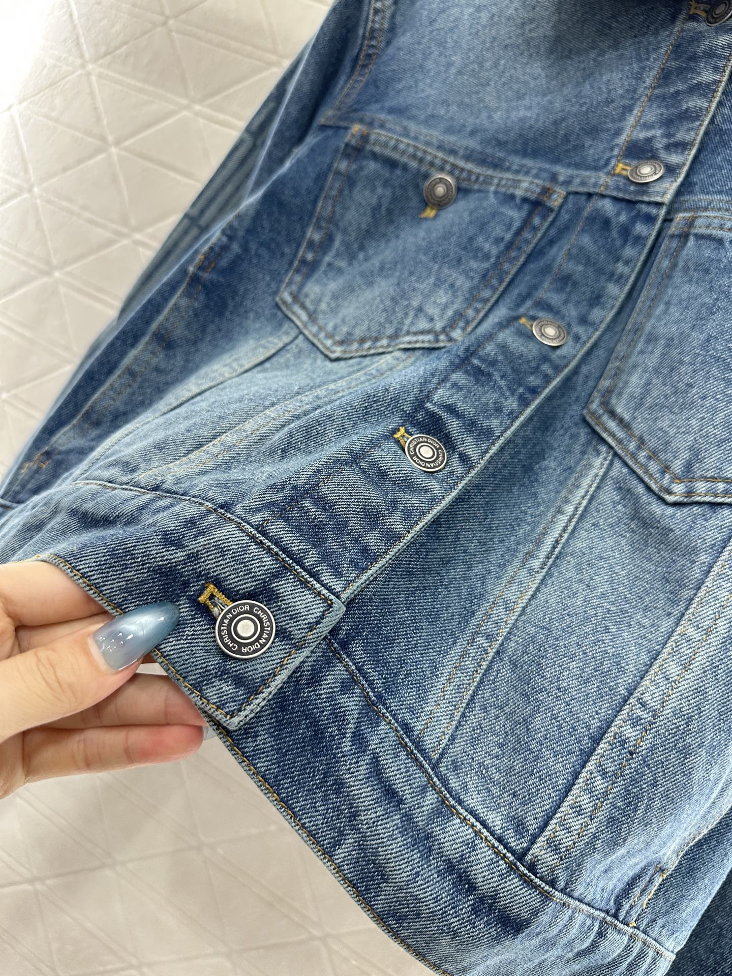 Di 25 Velvet collar denim jacket half skirt set