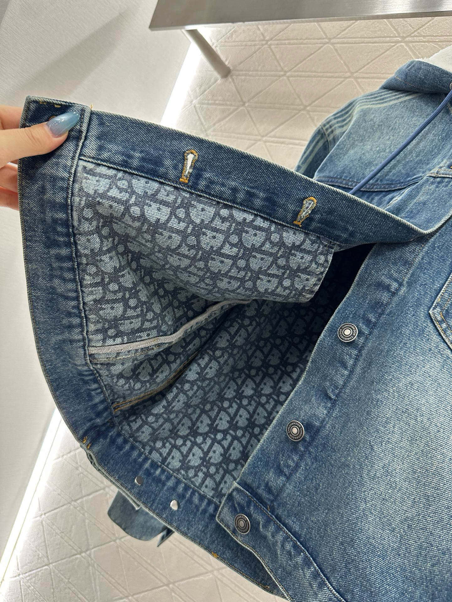 Di 25 Velvet collar denim jacket half skirt set