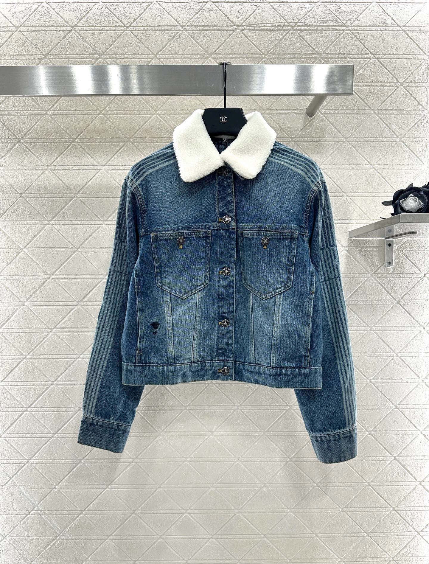 Di 25 Velvet collar denim jacket half skirt set