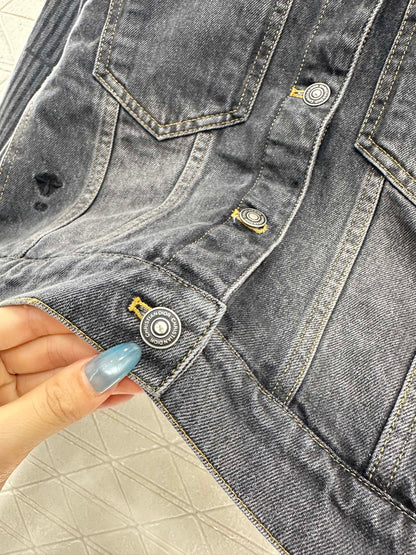 Di 25 Velvet collar denim jacket half skirt set