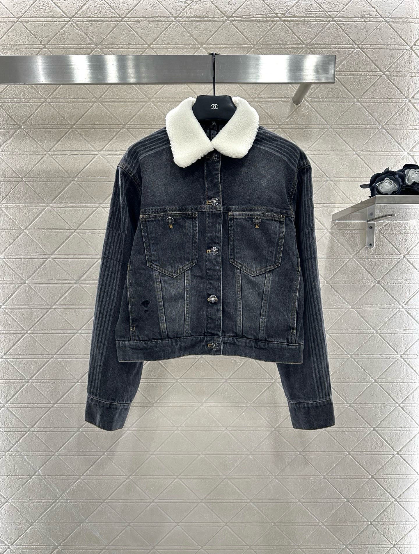 Di 25 Velvet collar denim jacket half skirt set