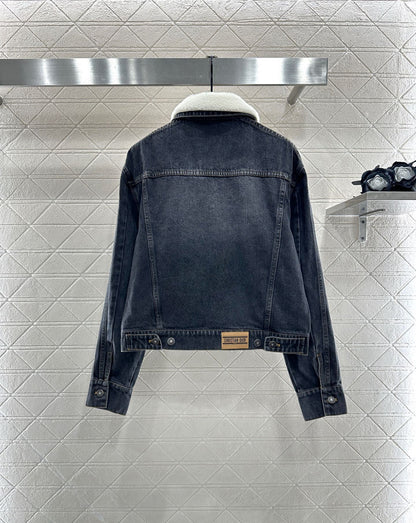 Di 25 Velvet collar denim jacket half skirt set