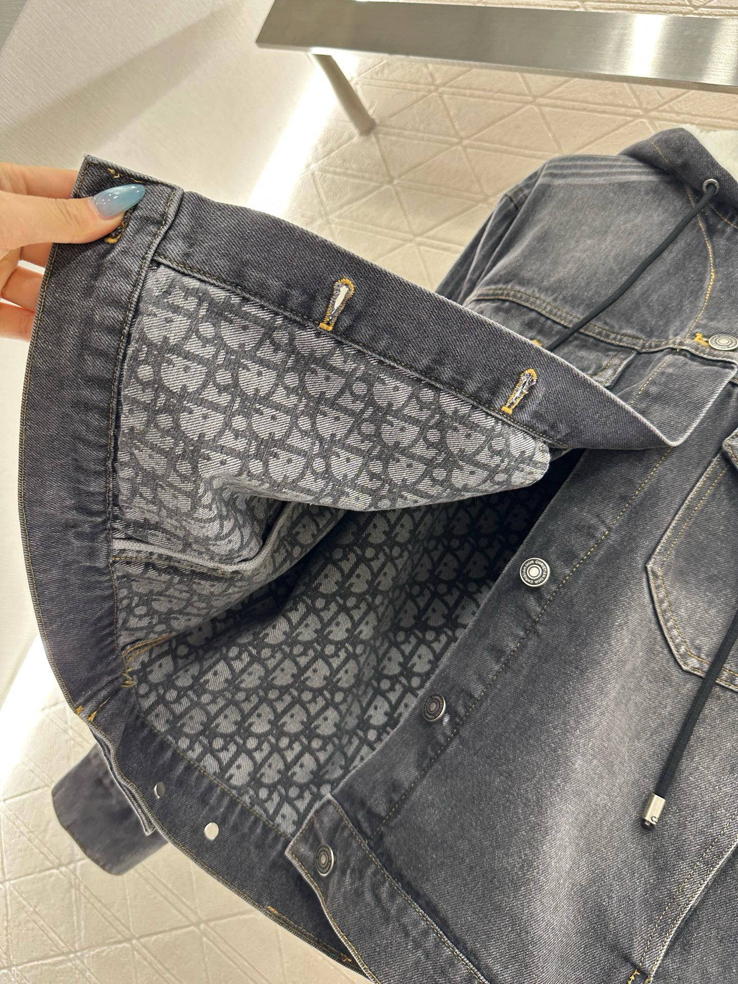 Di 25 Velvet collar denim jacket half skirt set