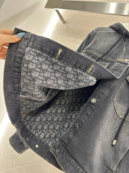 Di 25 Velvet collar denim jacket half skirt set
