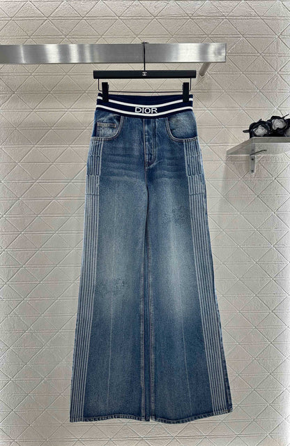 Di 25 Baseball denim jacket woven pants set