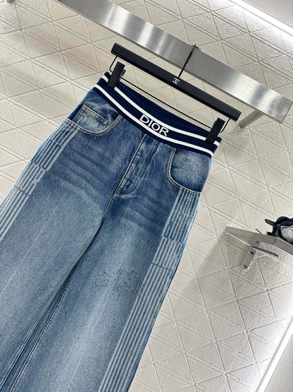 Di 25 Baseball denim jacket woven pants set