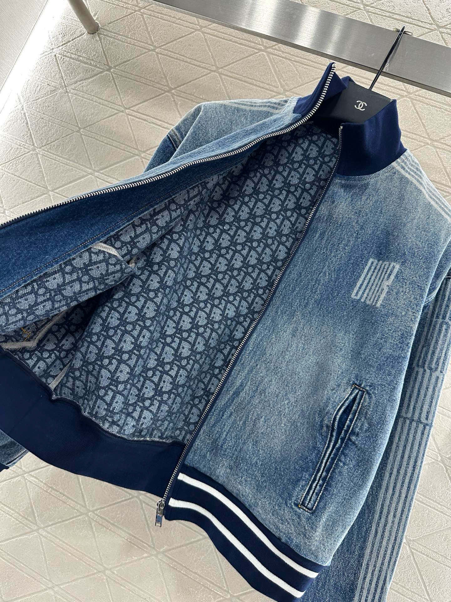 Di 25 Baseball denim jacket woven pants set