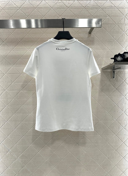 Di 25 Oriental element printed cotton short-sleeved shirt(BLACK/WHITE)