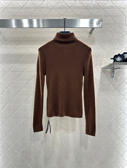 Y 25 Turtleneck brooch wool base sweater(BEIGI/BROWN/BLACK)