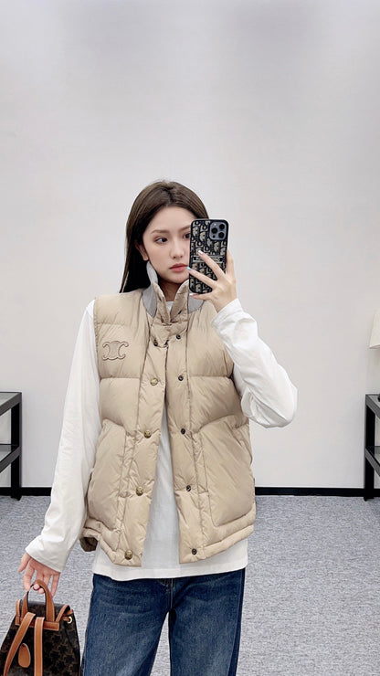 Ce 25 Wool Stand Collar Padded Vest
