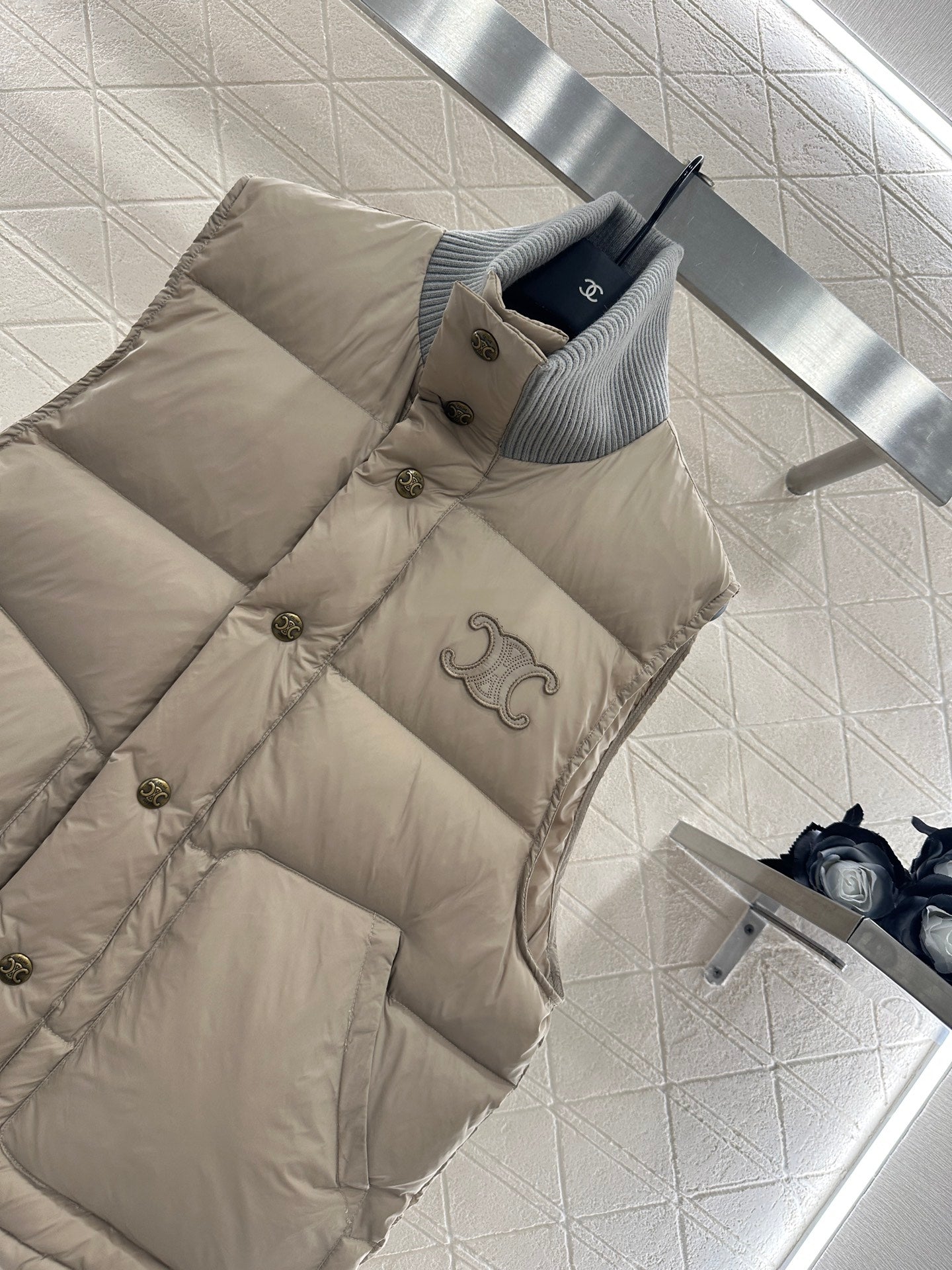 Ce 25 Wool Stand Collar Padded Vest